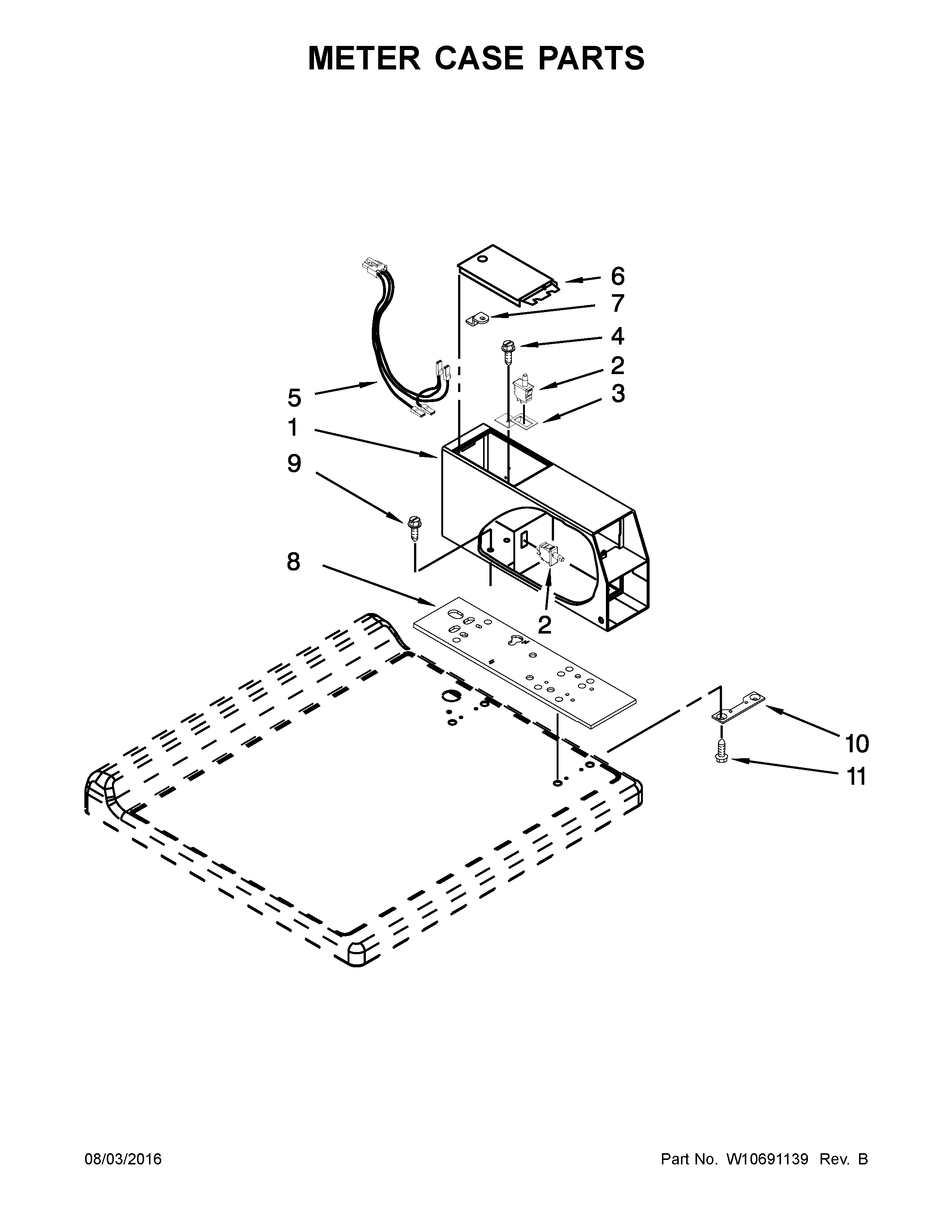 Meter case parts