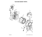 Maytag MHN33PDCGW0 tub and basket parts diagram