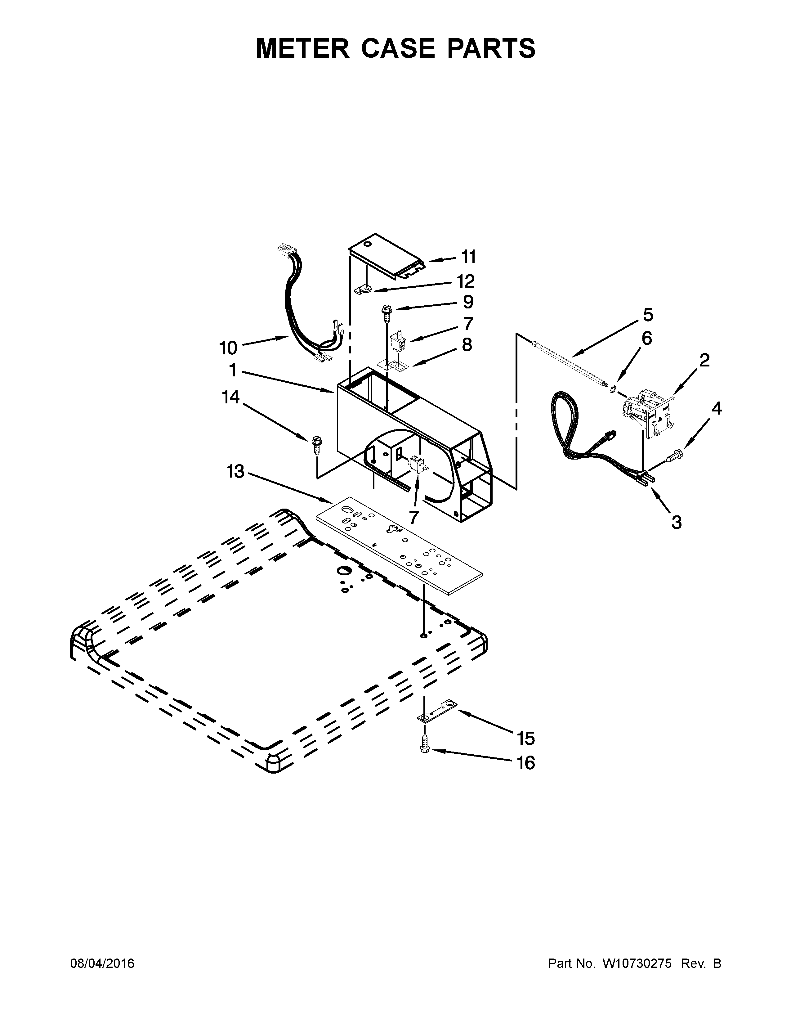 Meter case parts