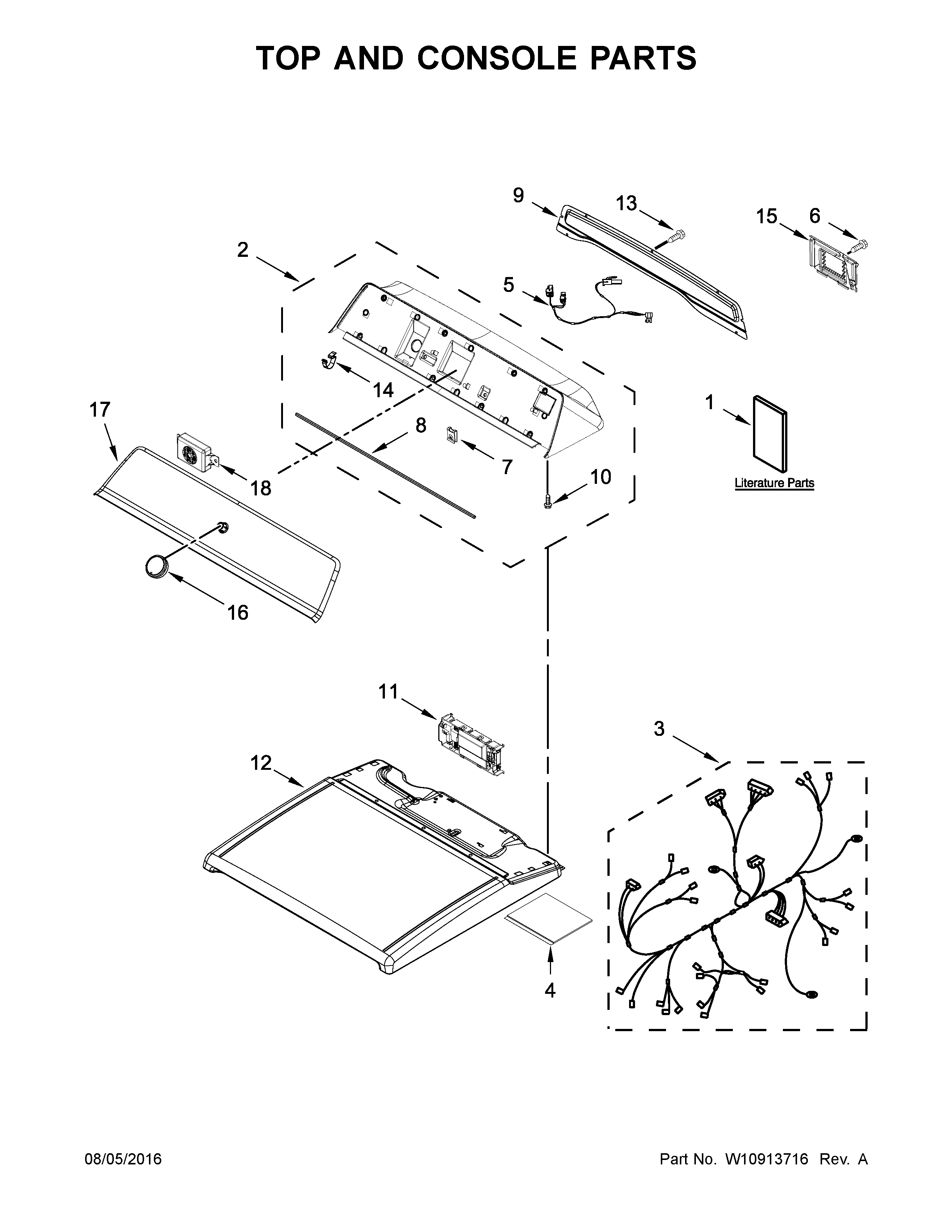 Top and console parts