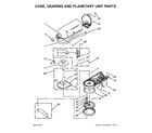 KitchenAid KSM85PBBK0 case, gearing and planetary unit parts diagram