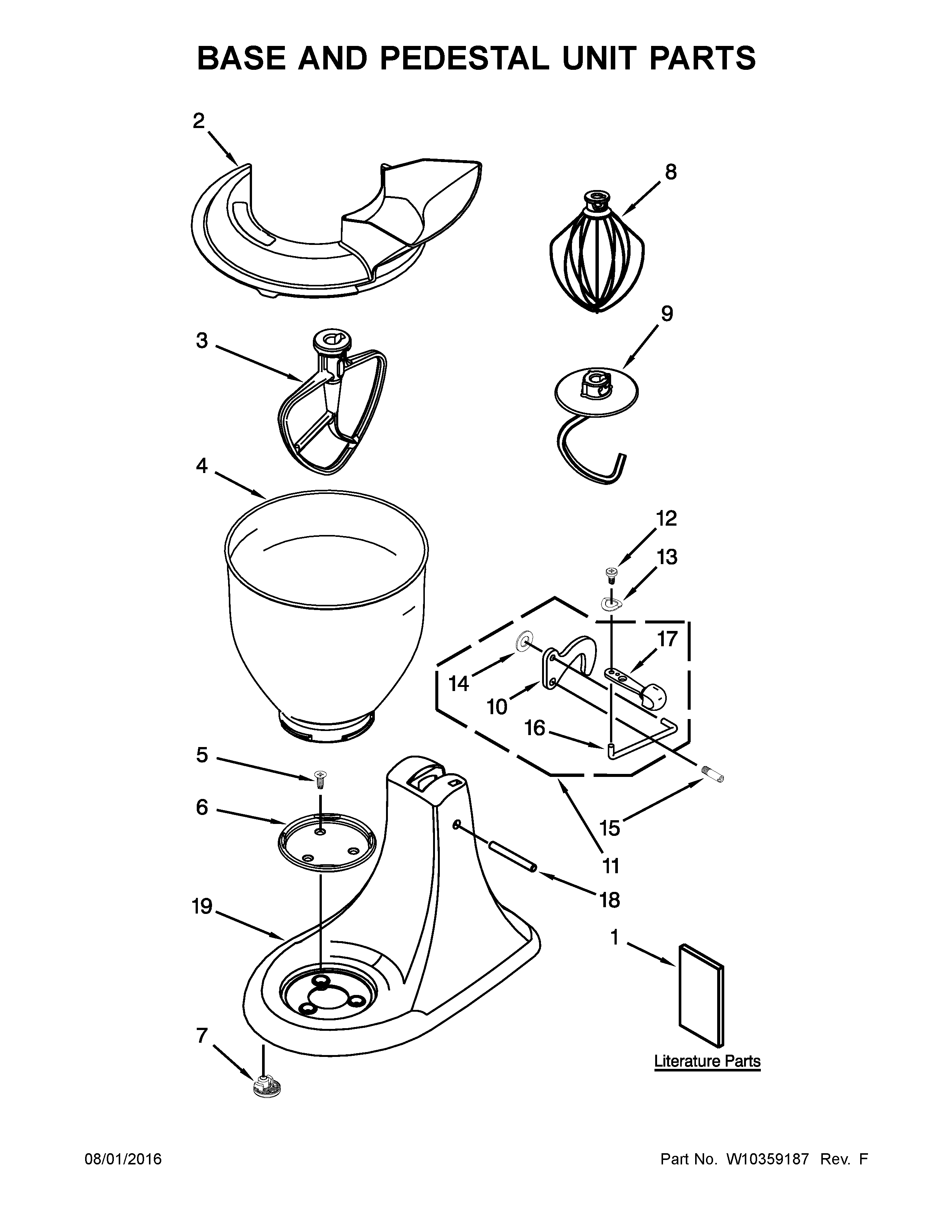 Base and pedestal unit parts