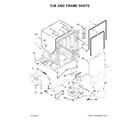 KitchenAid KDTM804ESS0 tub and frame parts diagram