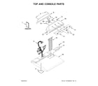 Whirlpool 1MWED1750EM0 top and console parts diagram