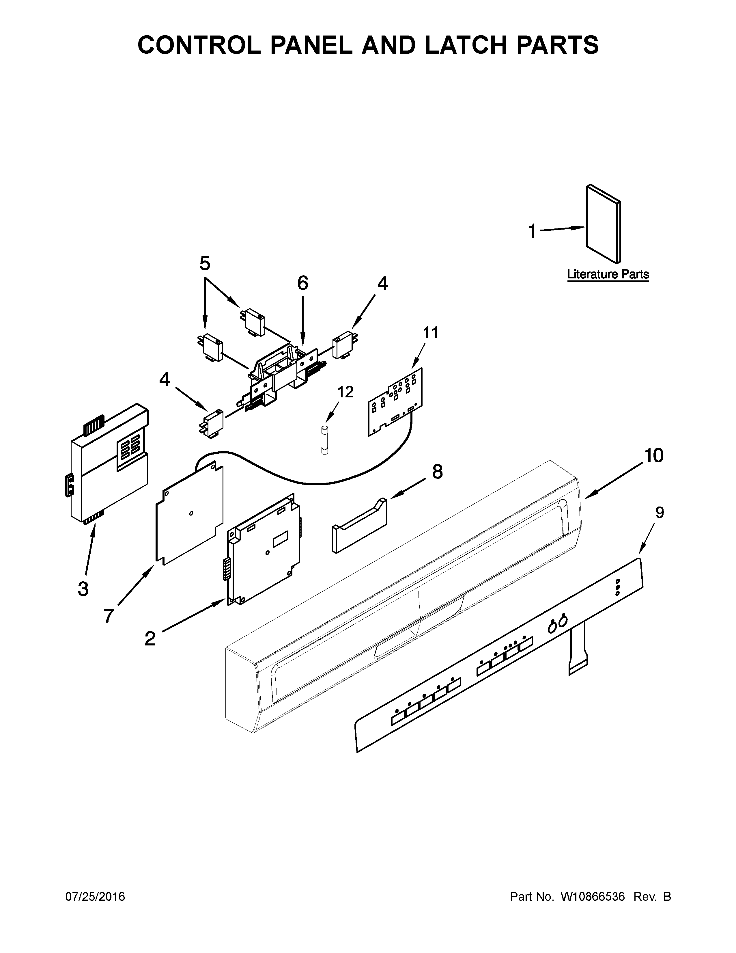 CONTROL PANEL AND LATCH PARTS