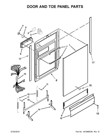 Door and toe panel parts