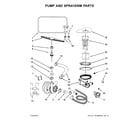 Whirlpool WDF518SAFB0 pump and sprayarm parts diagram