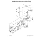 KitchenAid KDTM384EBS1 pump, washarm and motor parts diagram