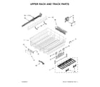 KitchenAid KDTM384EBS1 upper rack and track parts diagram