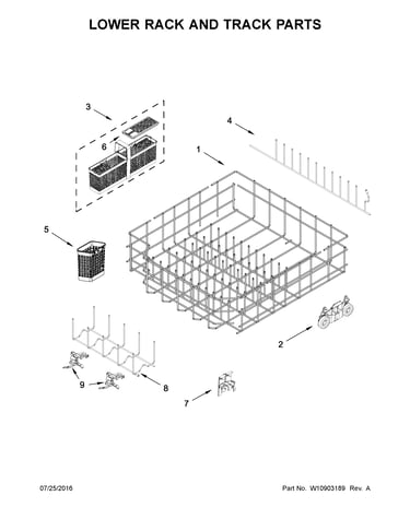 Lower rack and track parts