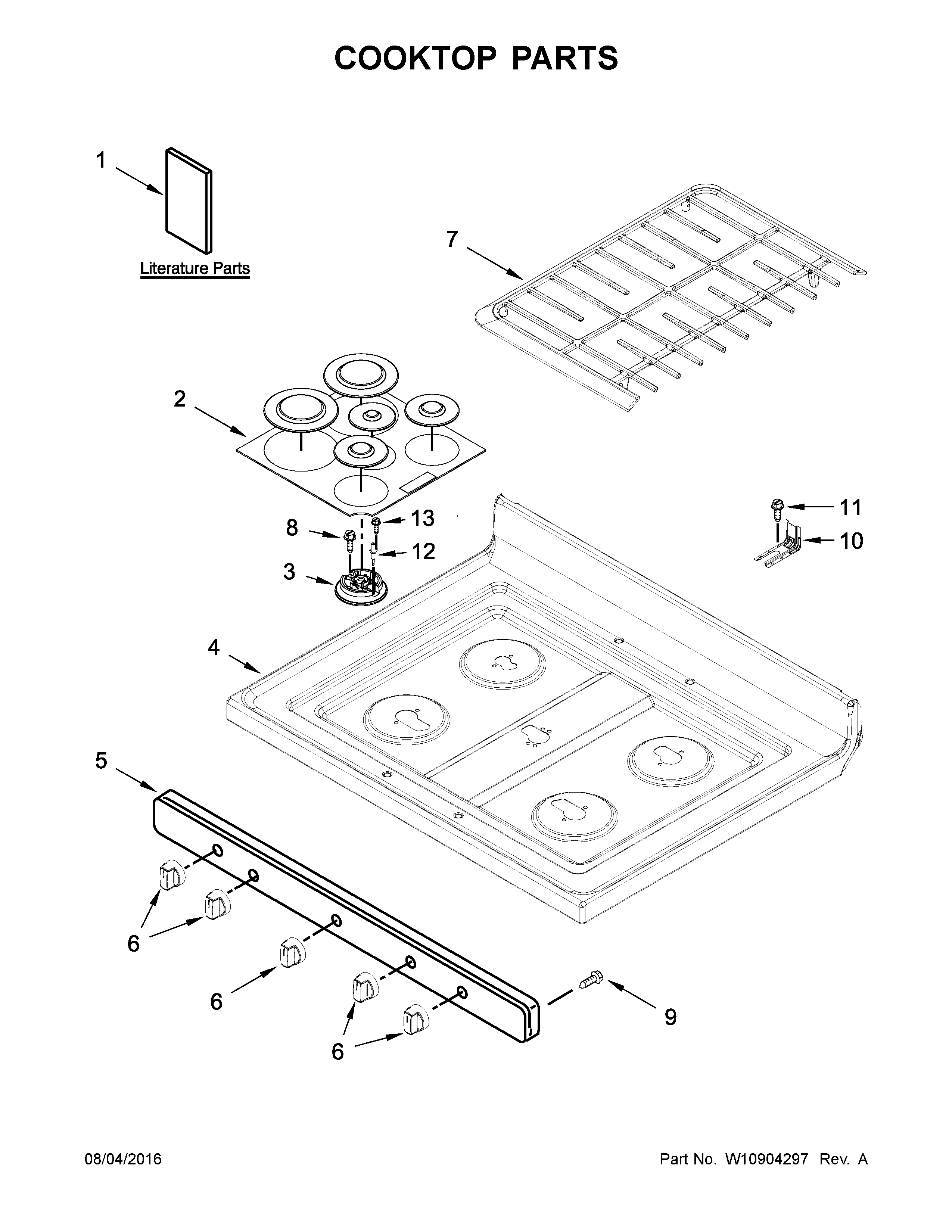 Cooktop parts