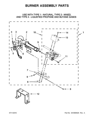Burner assembly parts
