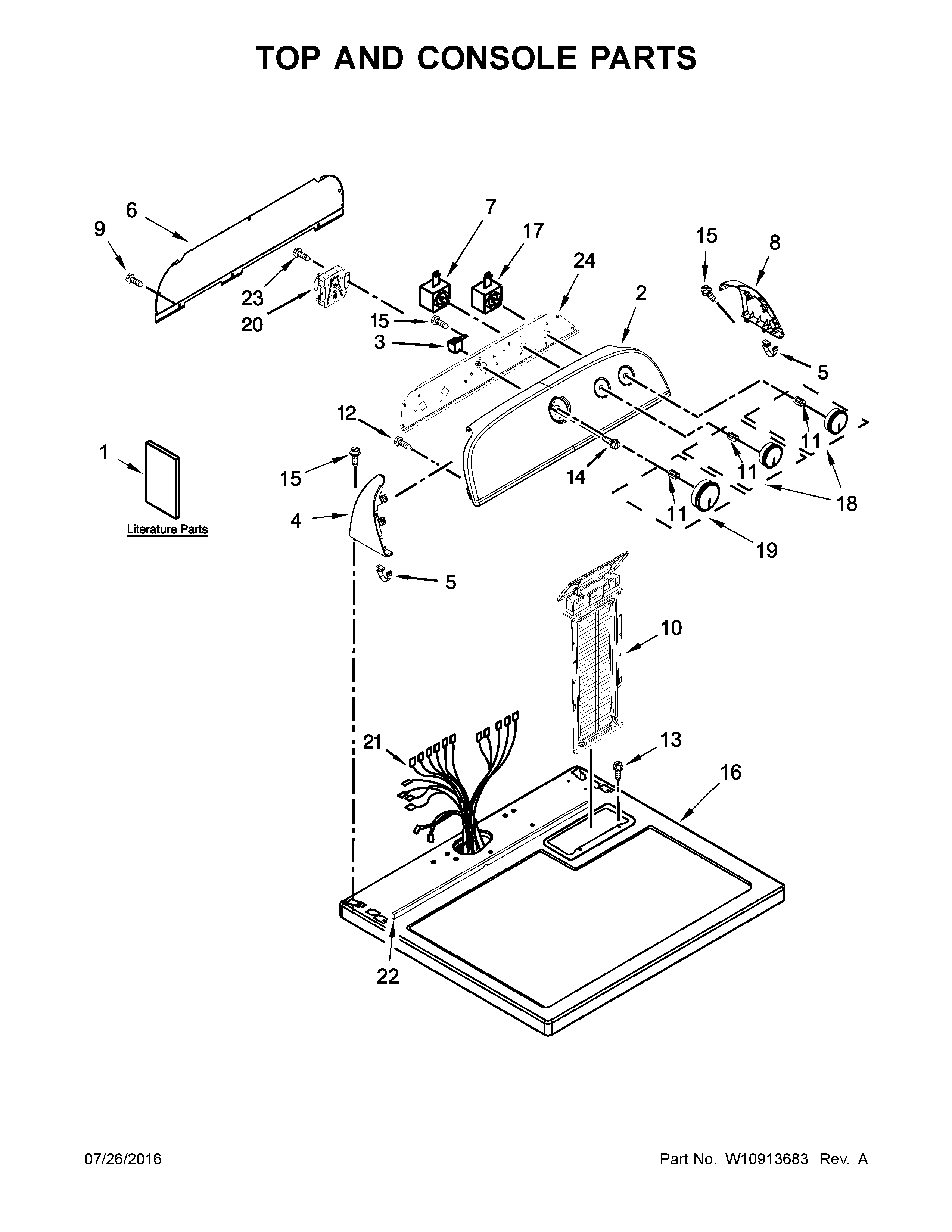 Top and console parts