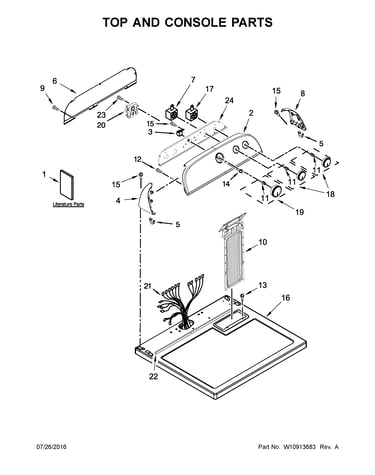 Top and console parts