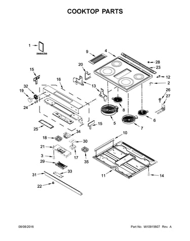 Cooktop parts