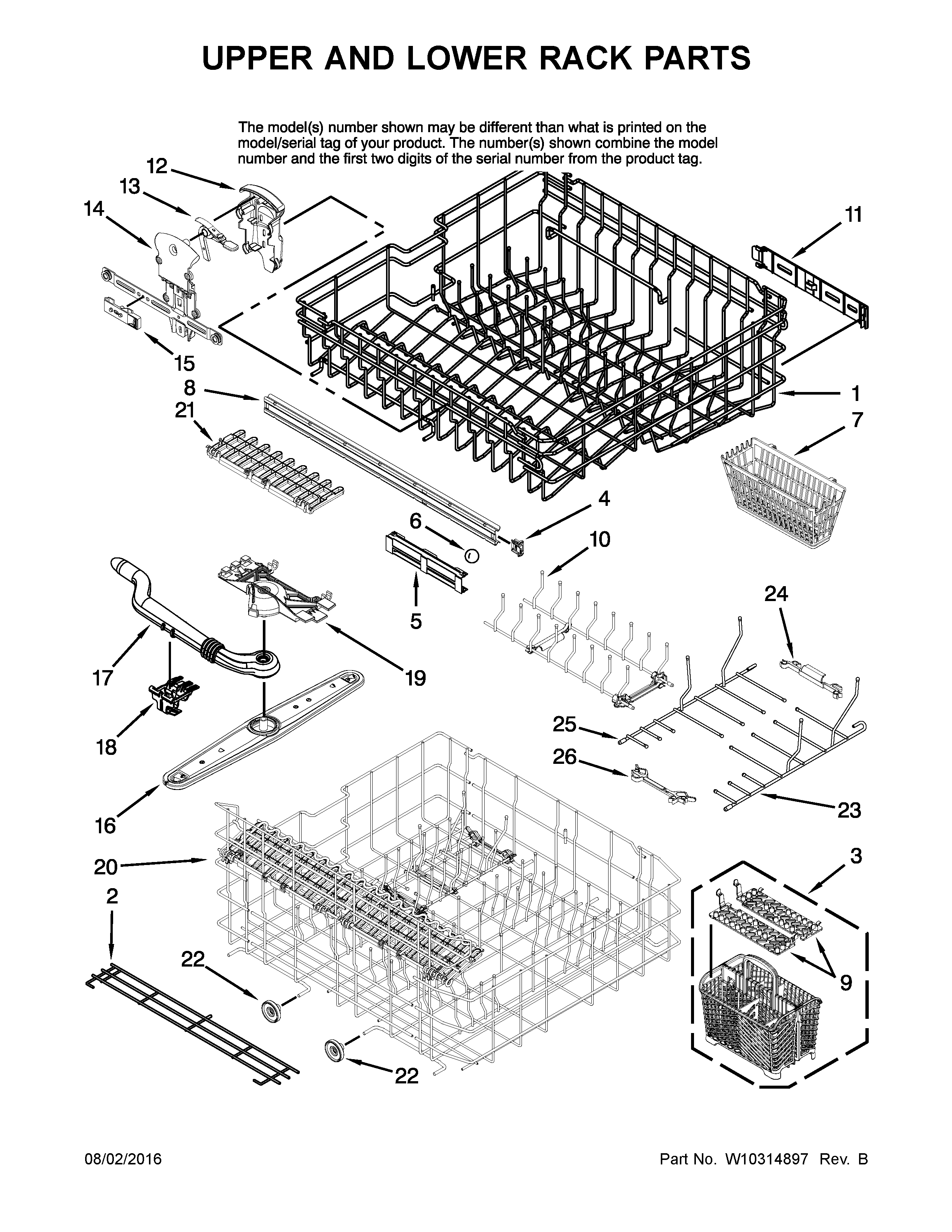 UPPER AND LOWER RACK PARTS