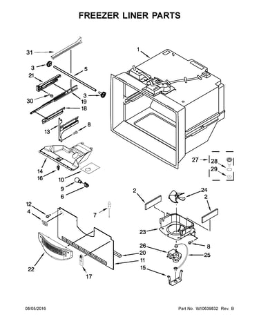 Freezer liner parts