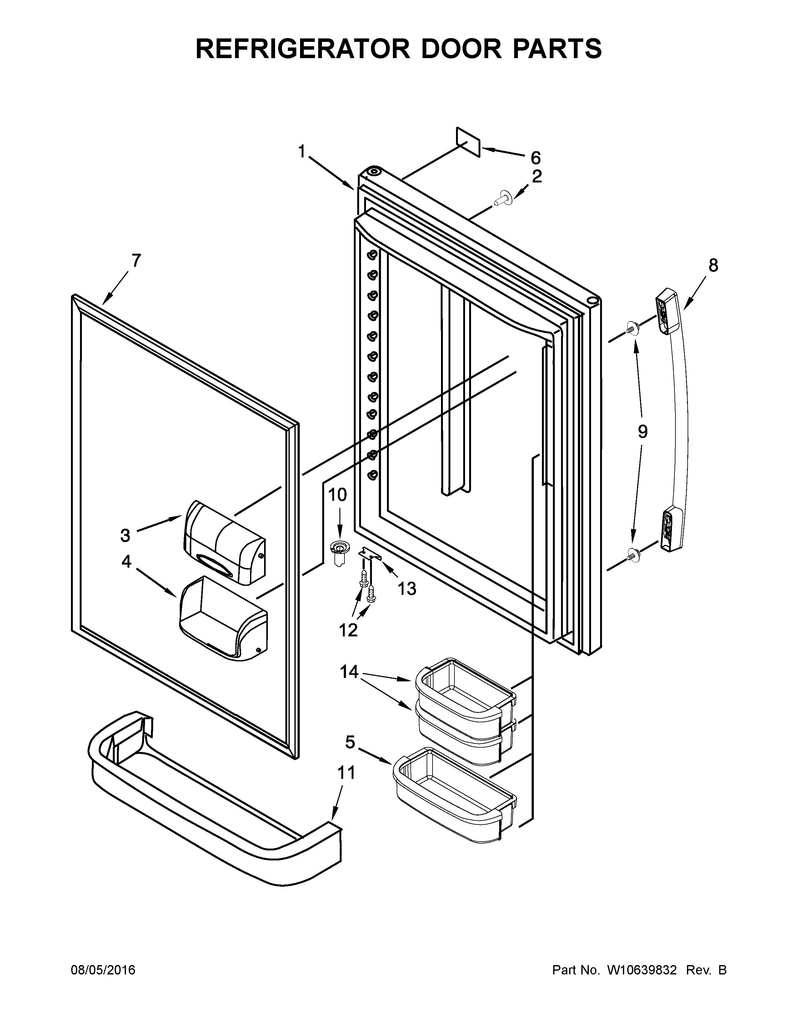 Refrigerator door parts