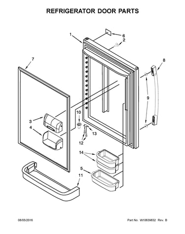 Refrigerator door parts