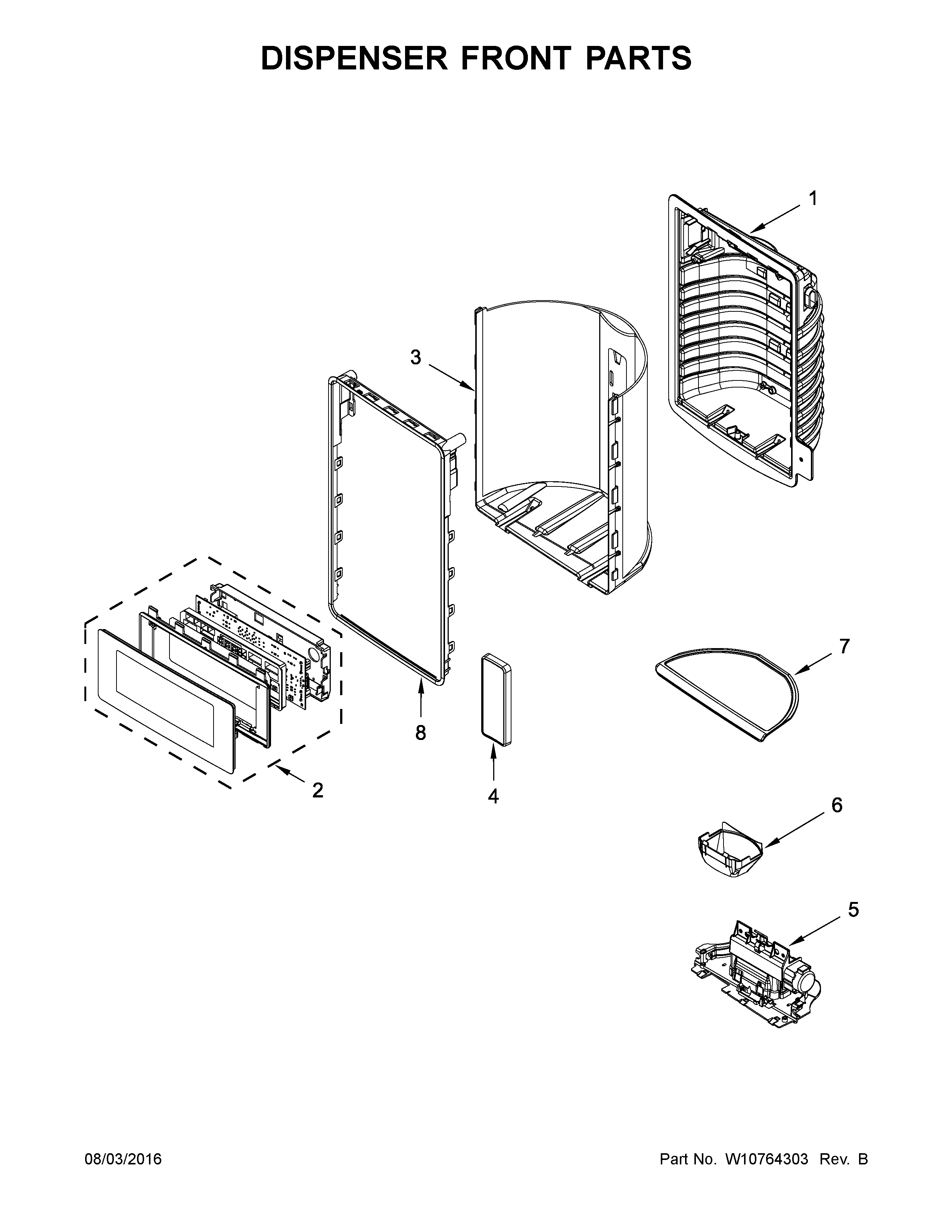 Dispenser front parts