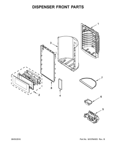 Dispenser front parts