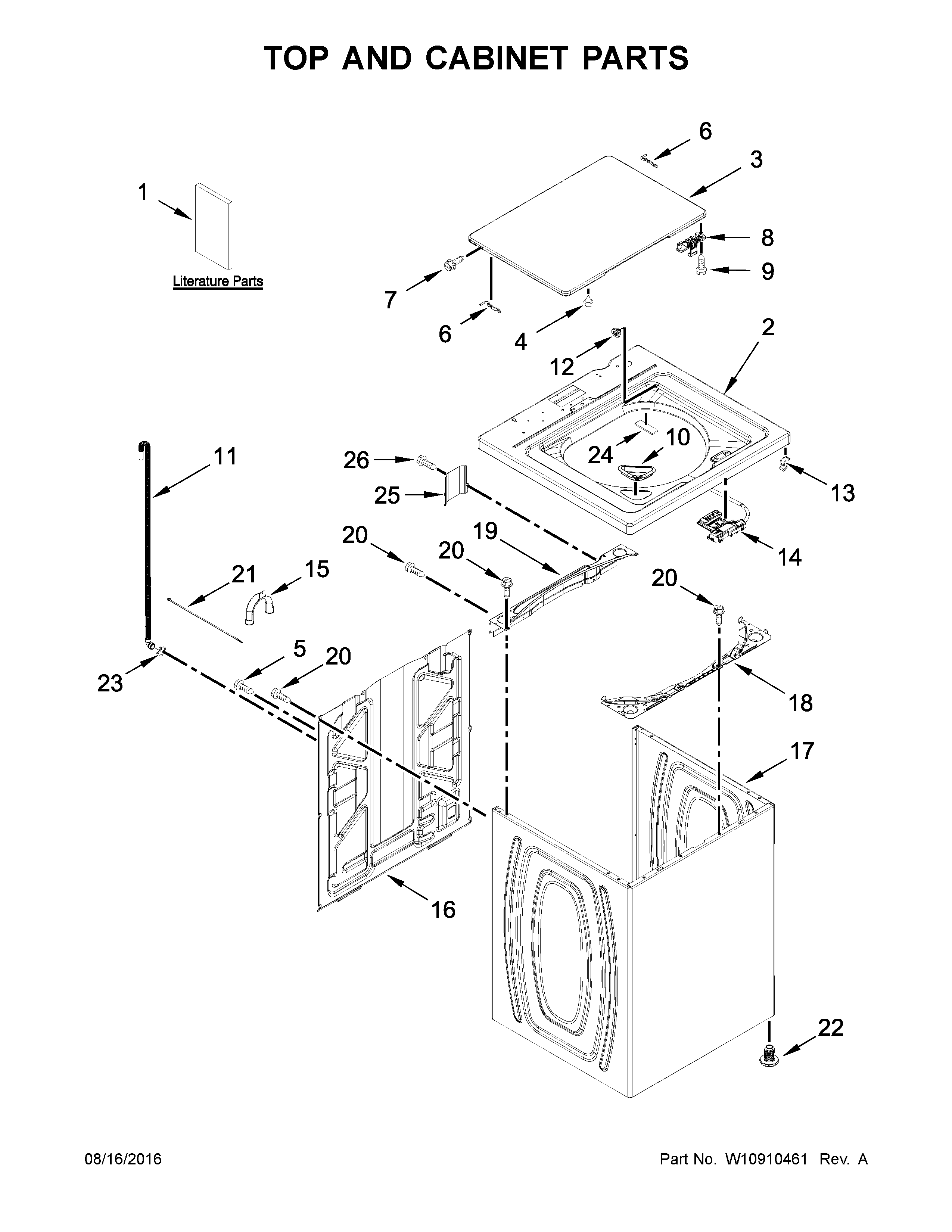 Top and cabinet parts