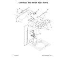 Amana NTW4705EW1 controls and water inlet parts diagram