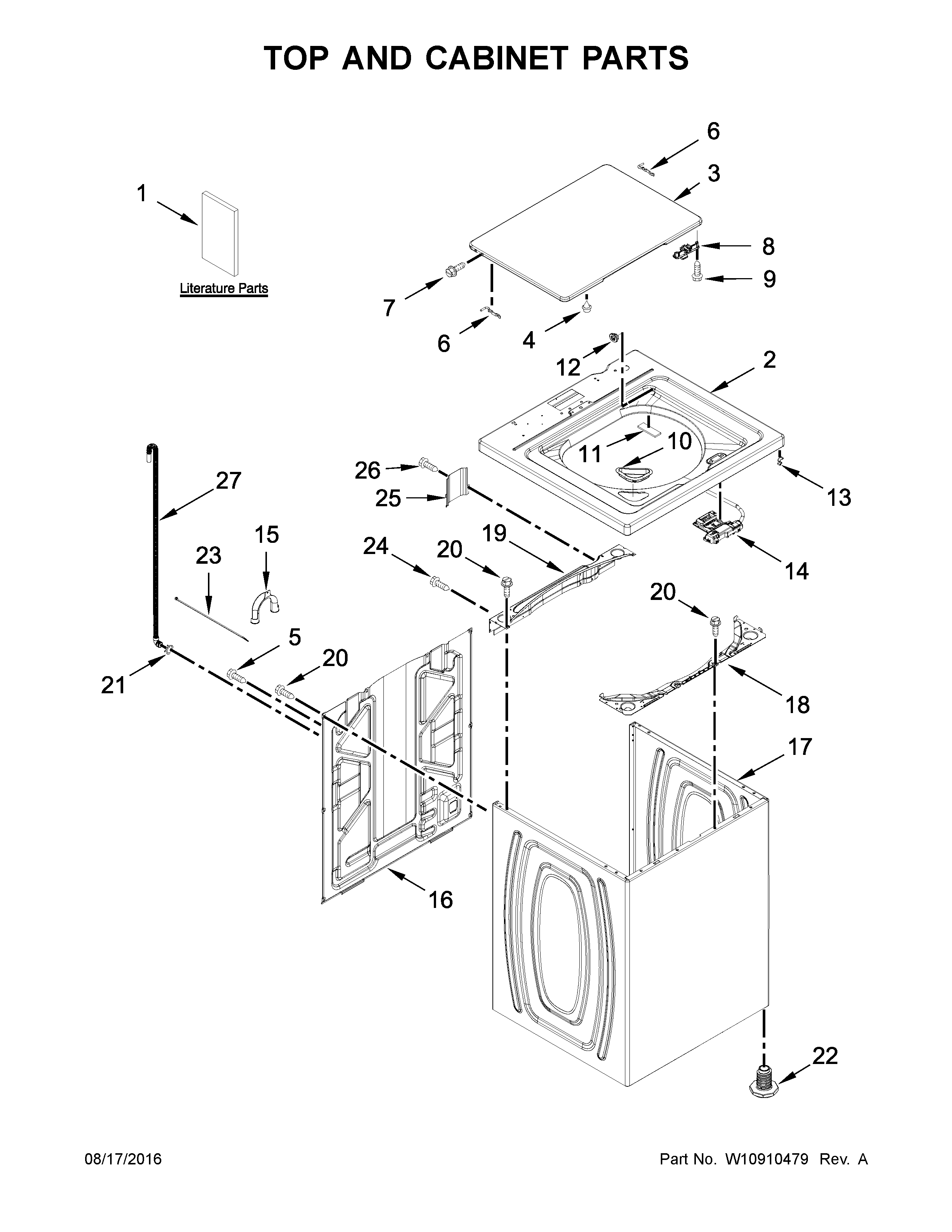Top and cabinet parts