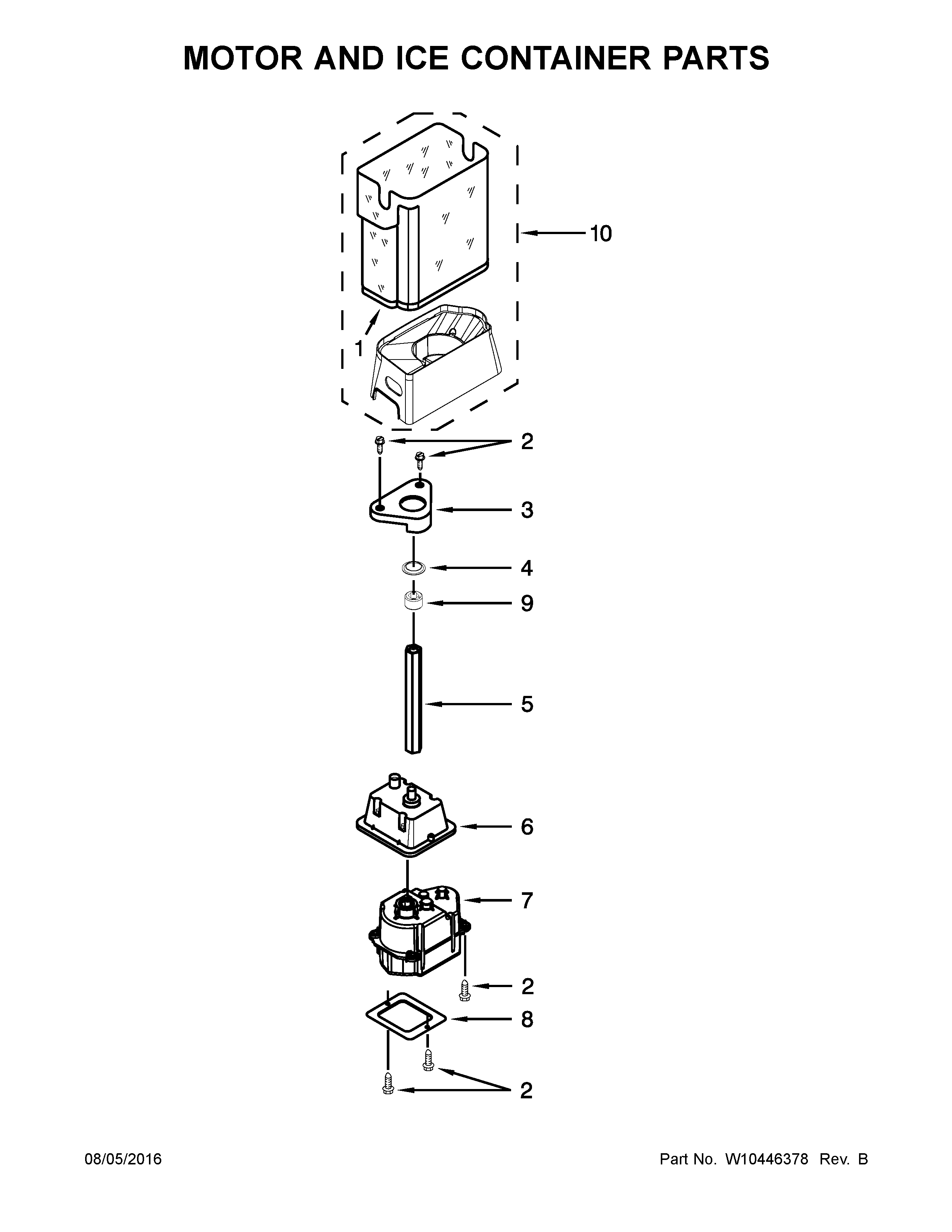 MOTOR AND ICE CONTAINER PARTS