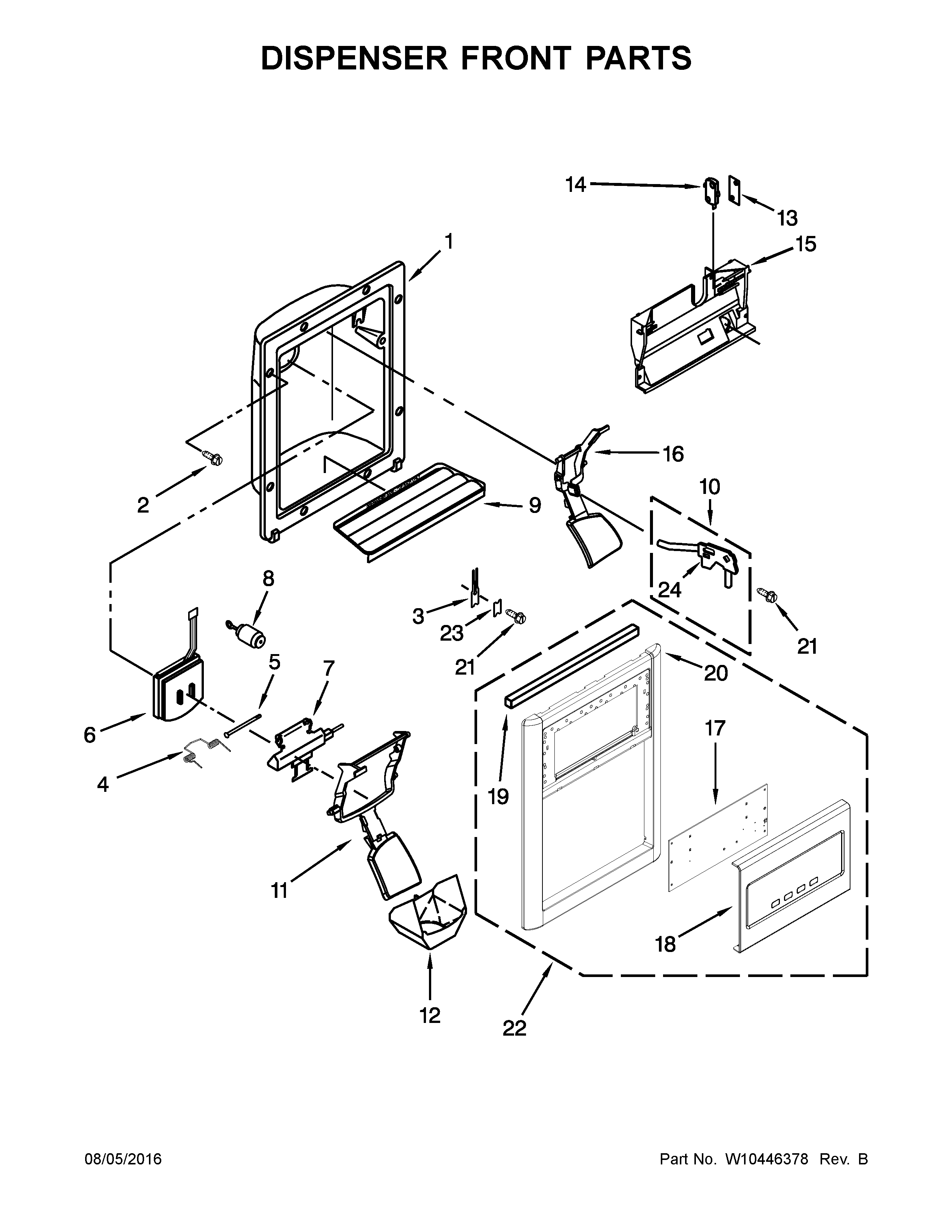 DISPENSER FRONT PARTS