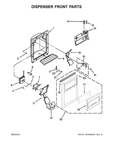 Dispenser front parts