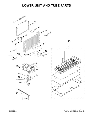 Lower unit and tube parts