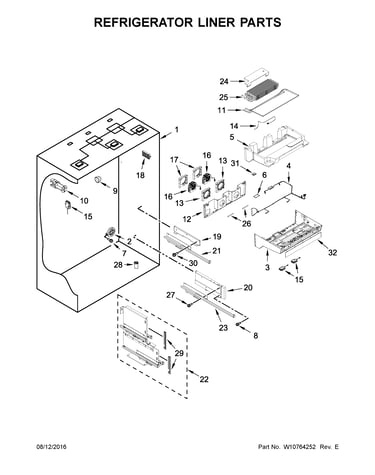 Refrigerator liner parts