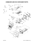 Icemaker and ice container parts
