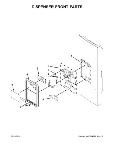 Dispenser front parts