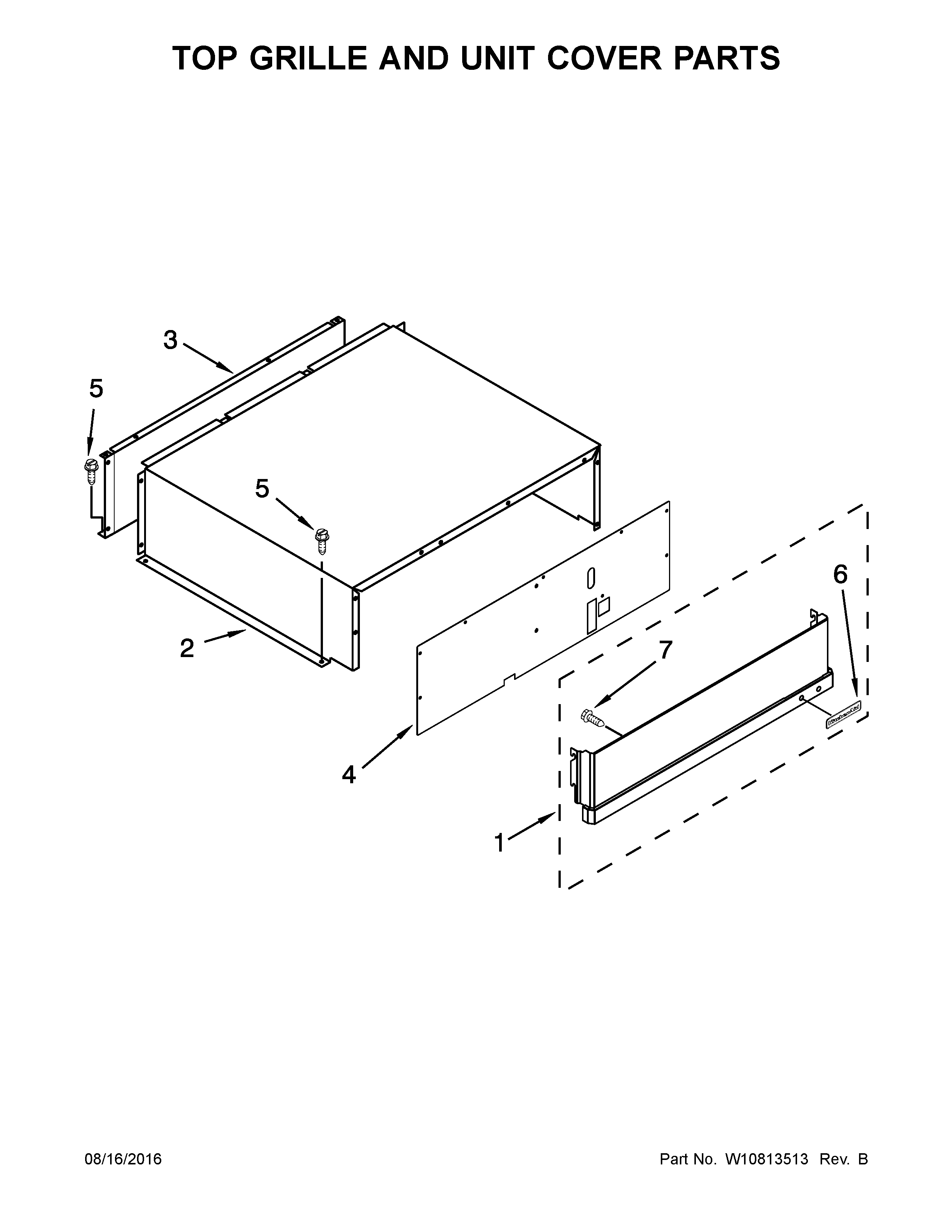 Top grille and unit cover parts