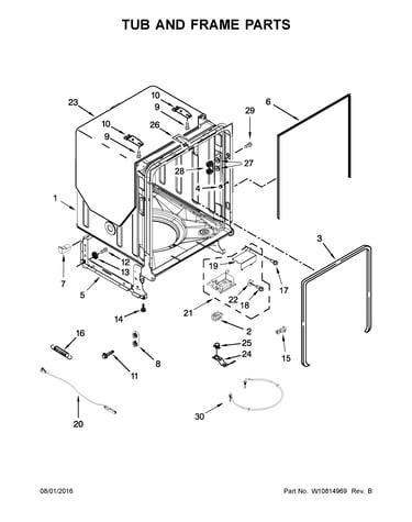 Tub and frame parts