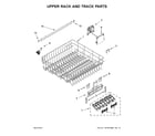 Whirlpool WDT780SAEM1 upper rack and track parts diagram