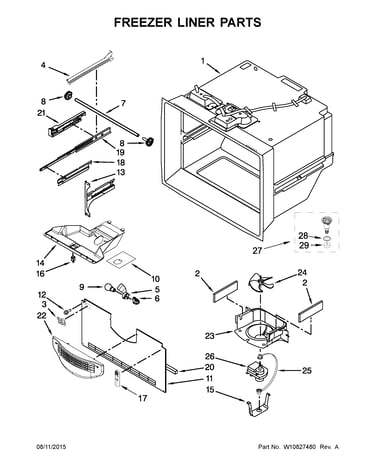 Freezer liner parts