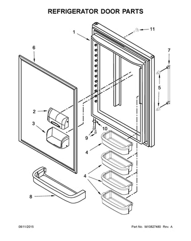 Refrigerator door parts