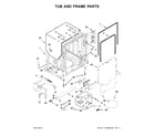 KitchenAid KDTM804EBS1 tub and frame parts diagram