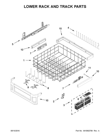 Lower rack and track parts