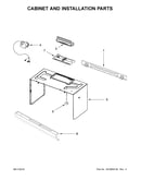 Cabinet and installation parts