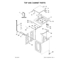 Whirlpool WTW4816FW1 top and cabinet parts diagram