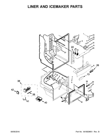 Liner and icemaker parts