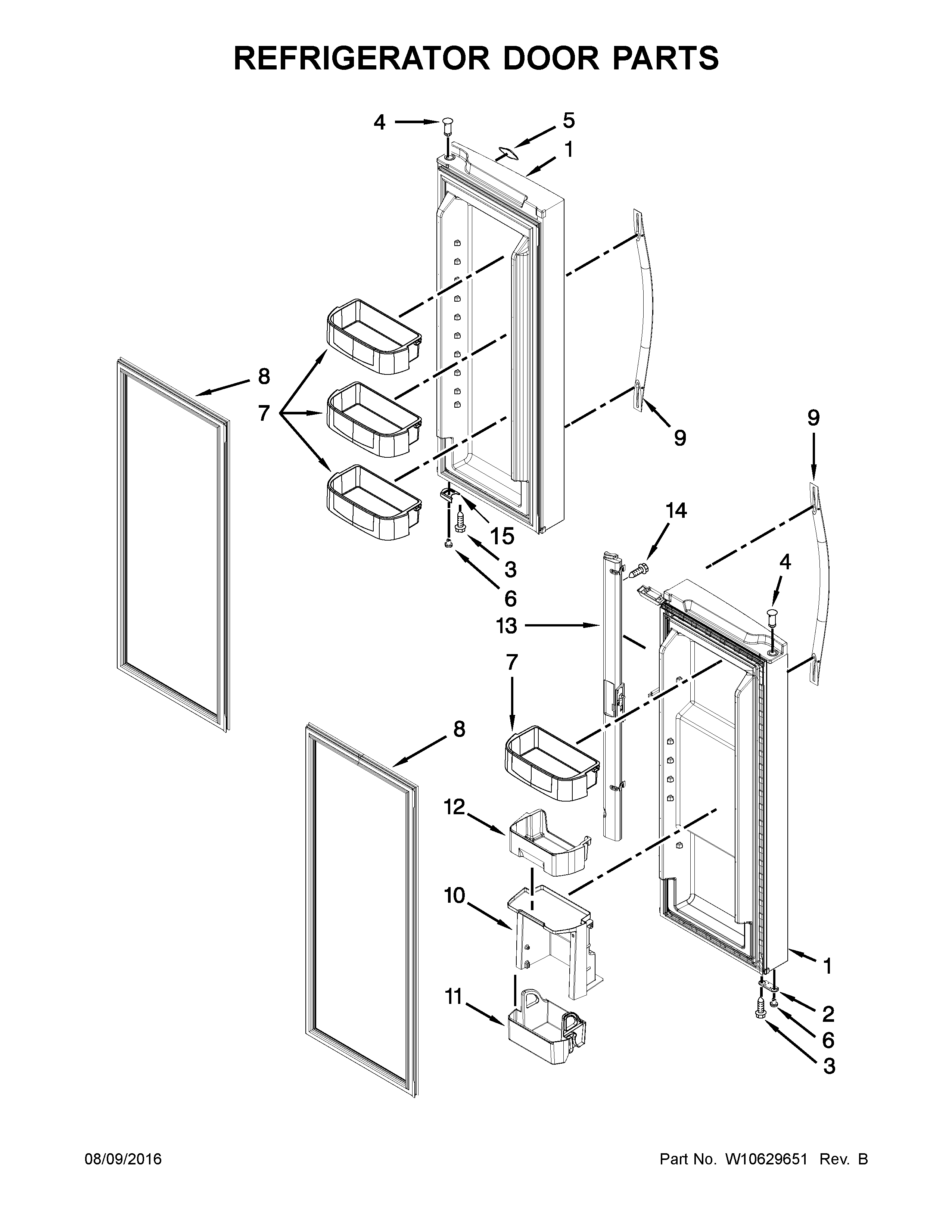 Refrigerator door parts