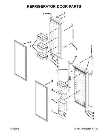 Refrigerator door parts