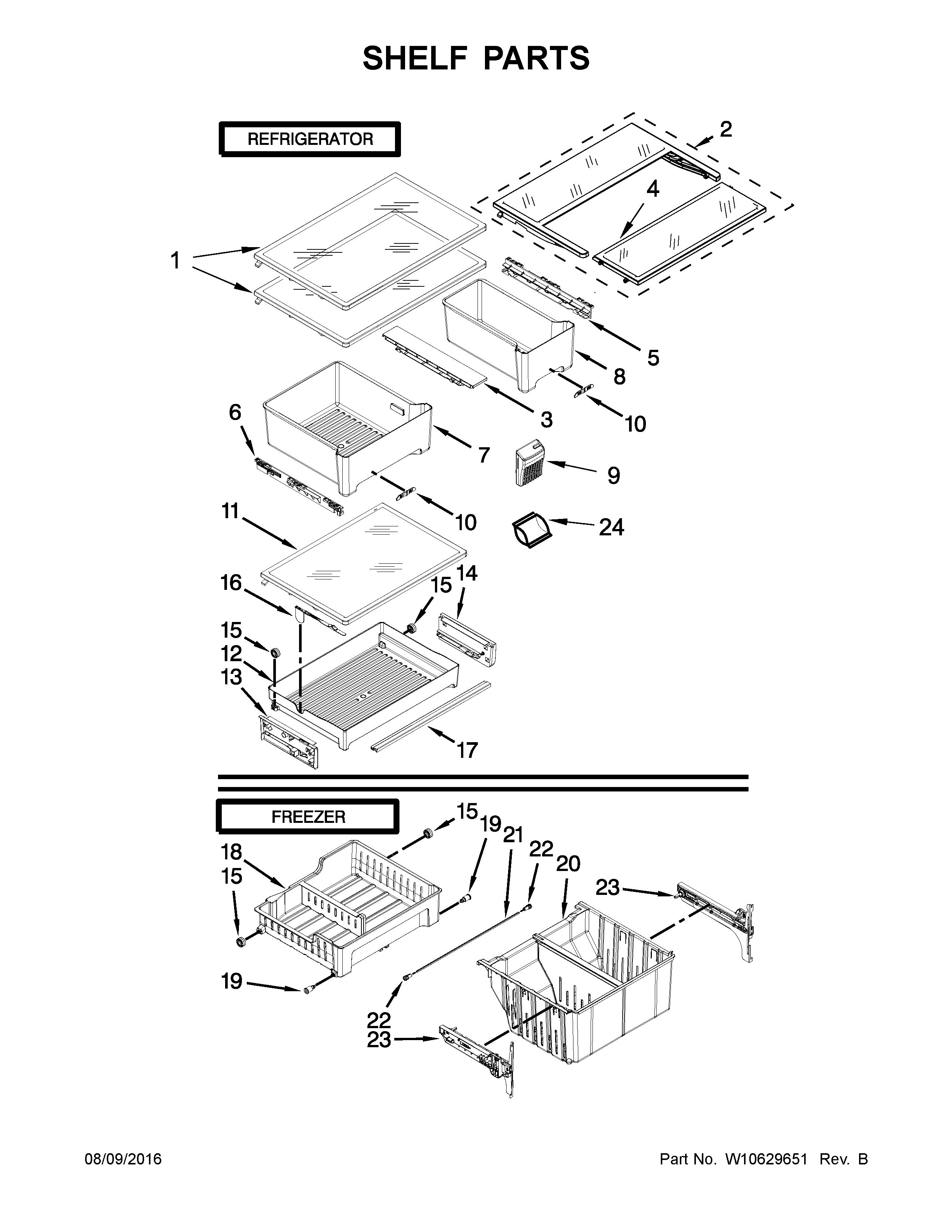 Shelf parts
