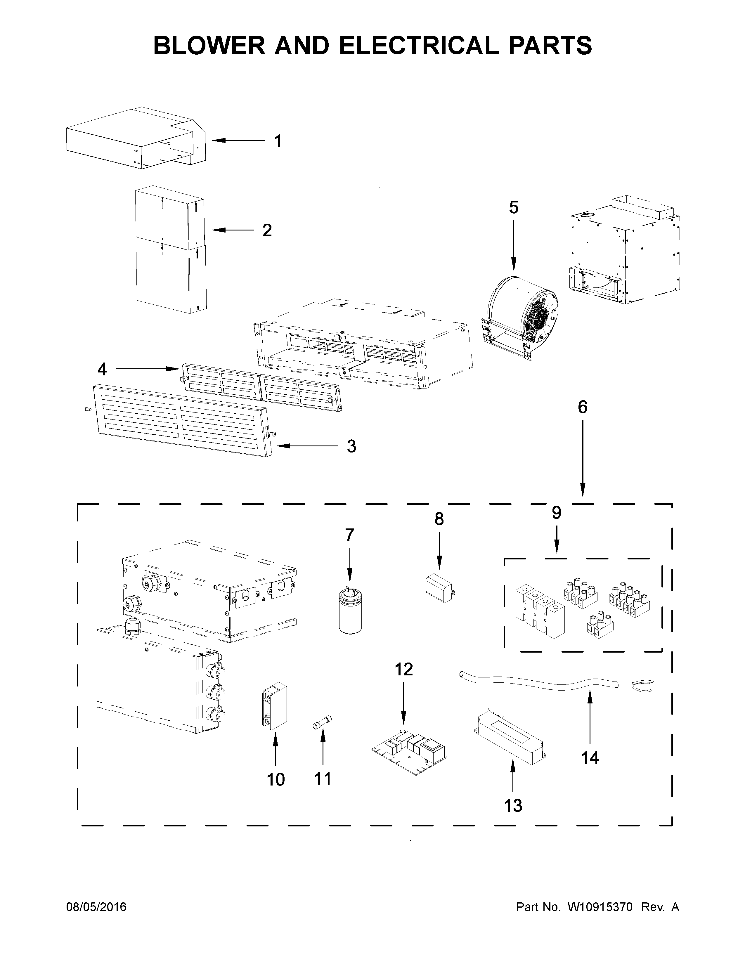 Blower and electrical parts