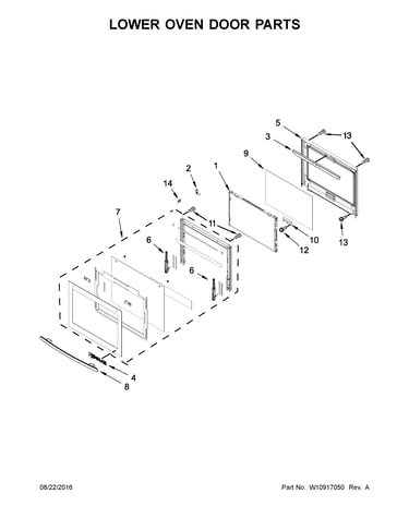 Lower oven door parts